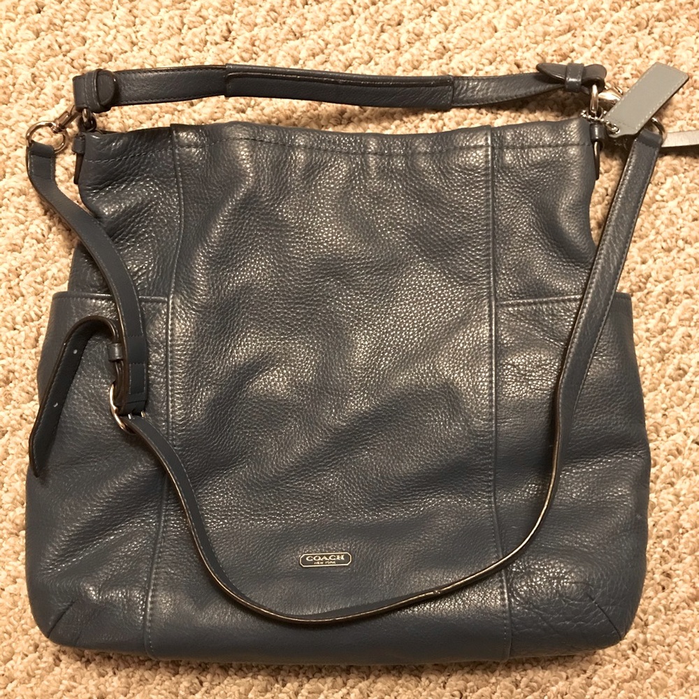 COACH PARK LEATHER HOBO (F31323) Blue Satchel